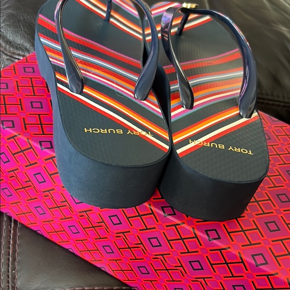 Tory Burch Multicolor Striped Sandals - Picture 7 of 8